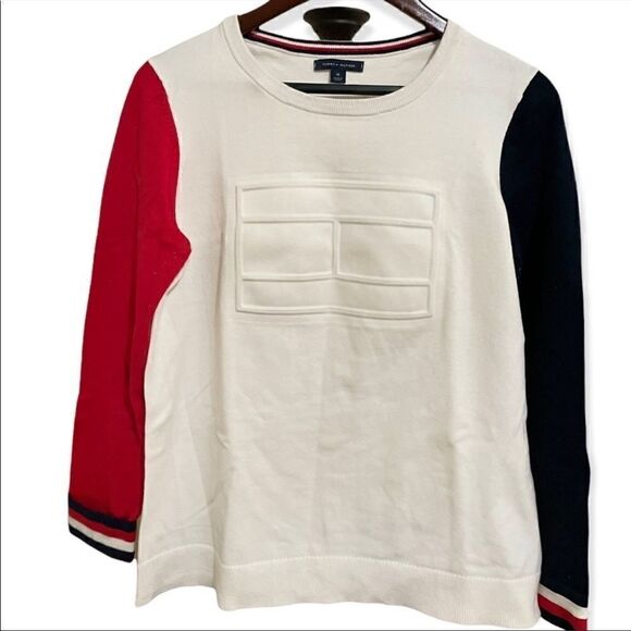 TOMMY HILFIGER WOMEN'S CREW NECK SWEATER SIZE MEDIUM - Picture 1 of 8